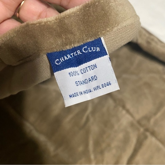 Set of 2 Charter Club Standard Coffee Velvet Sham - Picture 6 of 7